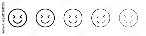 Grin emoji icon Vector logo sign