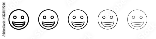 Grinning emoji icon Vector logo sign