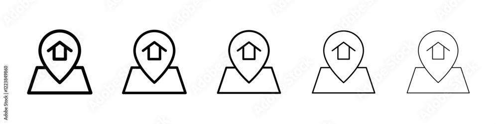 Home location pin icon Vector logo sign Home location pin icon Vector logo sign