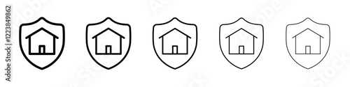 Home protection icon Vector logo sign