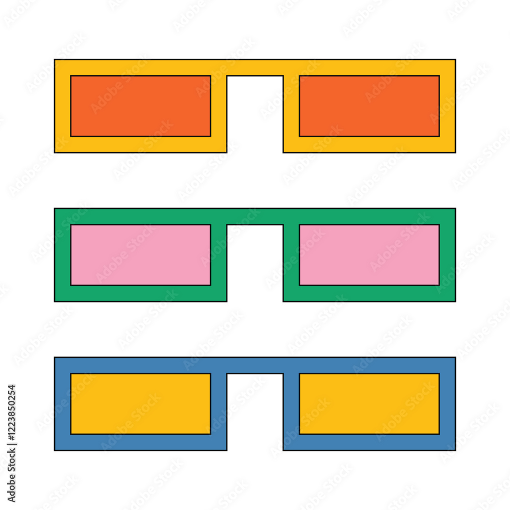 Illustration eyeglass retro unique design Illustration eyeglass retro unique design