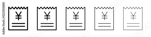 Invoice yen icon Vector logo sign