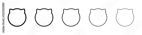 Kitten face structure icon Vector logo sign