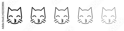 Kissing cat icon Vector logo sign