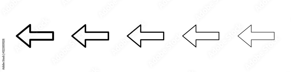 Left arrow icon Vector logo sign Left arrow icon Vector logo sign