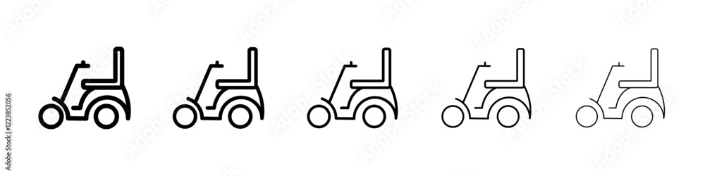 Motorized wheelchair icon Vector logo sign Motorized wheelchair icon Vector logo sign