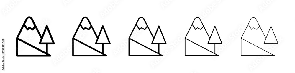 Mountain slide icon Vector logo sign Mountain slide icon Vector logo sign