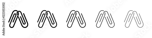 Paperclips icon Vector logo sign