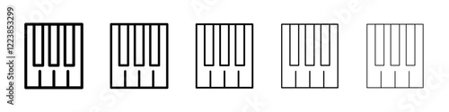 Piano keys icon Vector logo sign