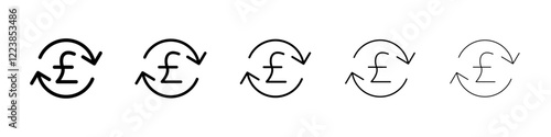 Pound refund icon Vector logo sign
