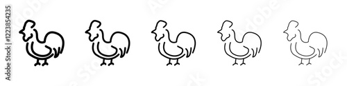 Rooster icon Vector logo sign