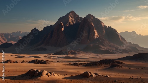 Mount Sinai, Mount Moses in Egypt. Generative AI 