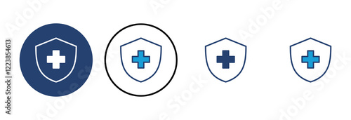 Health insurance icon vector. Insurance health document icon