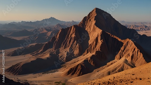 Mount Sinai, Mount Moses in Egypt. Generative AI 