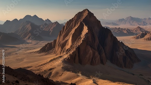 Mount Sinai, Mount Moses in Egypt. Generative AI 