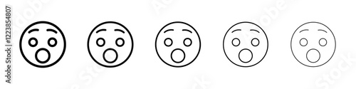 Shocked emoji icon Vector logo sign