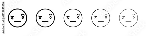 Suspicious emoji icon Vector logo sign