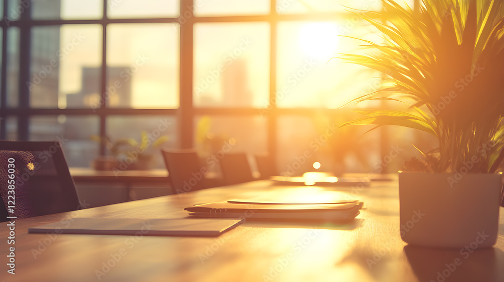 Blur of modern conference room with modern work desk and comfortable chairs Prepare for a business meeting Blur of modern conference room with modern work desk and comfortable chairs Prepare for a business meeting