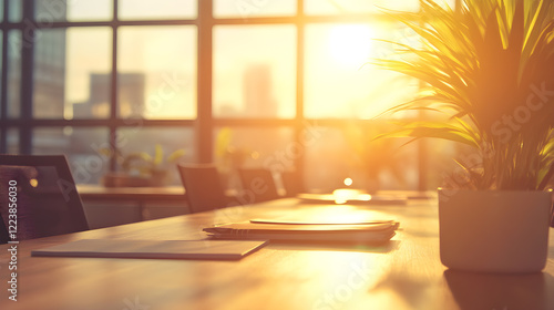 Wallpaper Mural Blur of modern conference room with modern work desk and comfortable chairs Prepare for a business meeting Torontodigital.ca