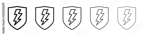 Thunder protection icon Vector logo sign