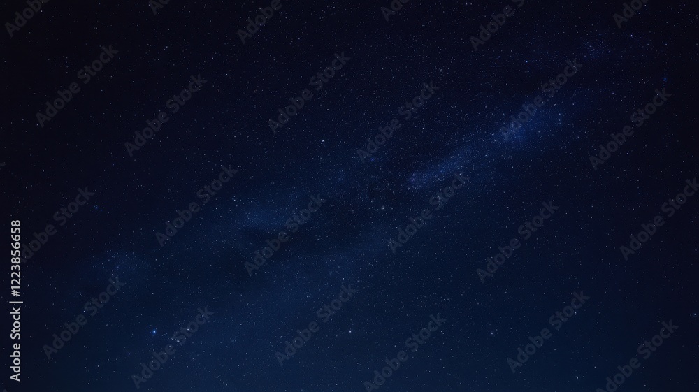 Fototapeta premium A stunning view of a starry night sky filled with twinkling stars and a hint of the Milky Way, creating a serene and captivating atmosphere.