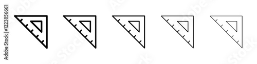 Triangular ruler icon Vector logo sign