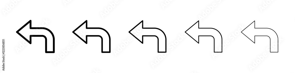 Up left arrow icon Vector logo sign Up left arrow icon Vector logo sign