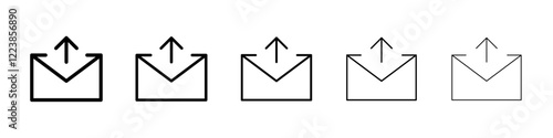 Upload mail icon Vector logo sign