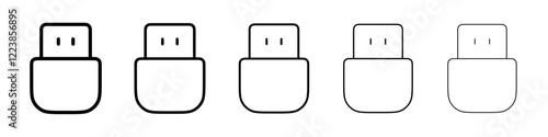 Usb flash drive Vector logo sign