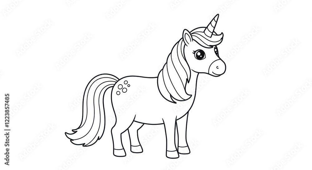 Fototapeta premium Coloring Page Simple Illustrations for Kids Books/Coloring Books.
