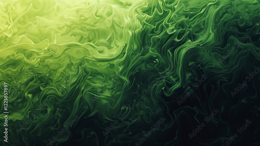 Abstract green fluid background with swirling patterns, showcasing a harmonious blend of light and dark green tones, ideal for nature-themed projects or artistic designs. Abstract green fluid background with swirling patterns, showcasing a harmonious blend of light and dark green tones, ideal for nature-themed projects or artistic designs.