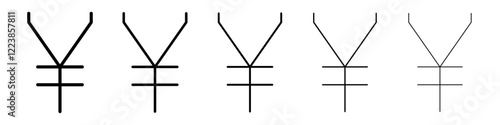 Yen icon Vector logo sign