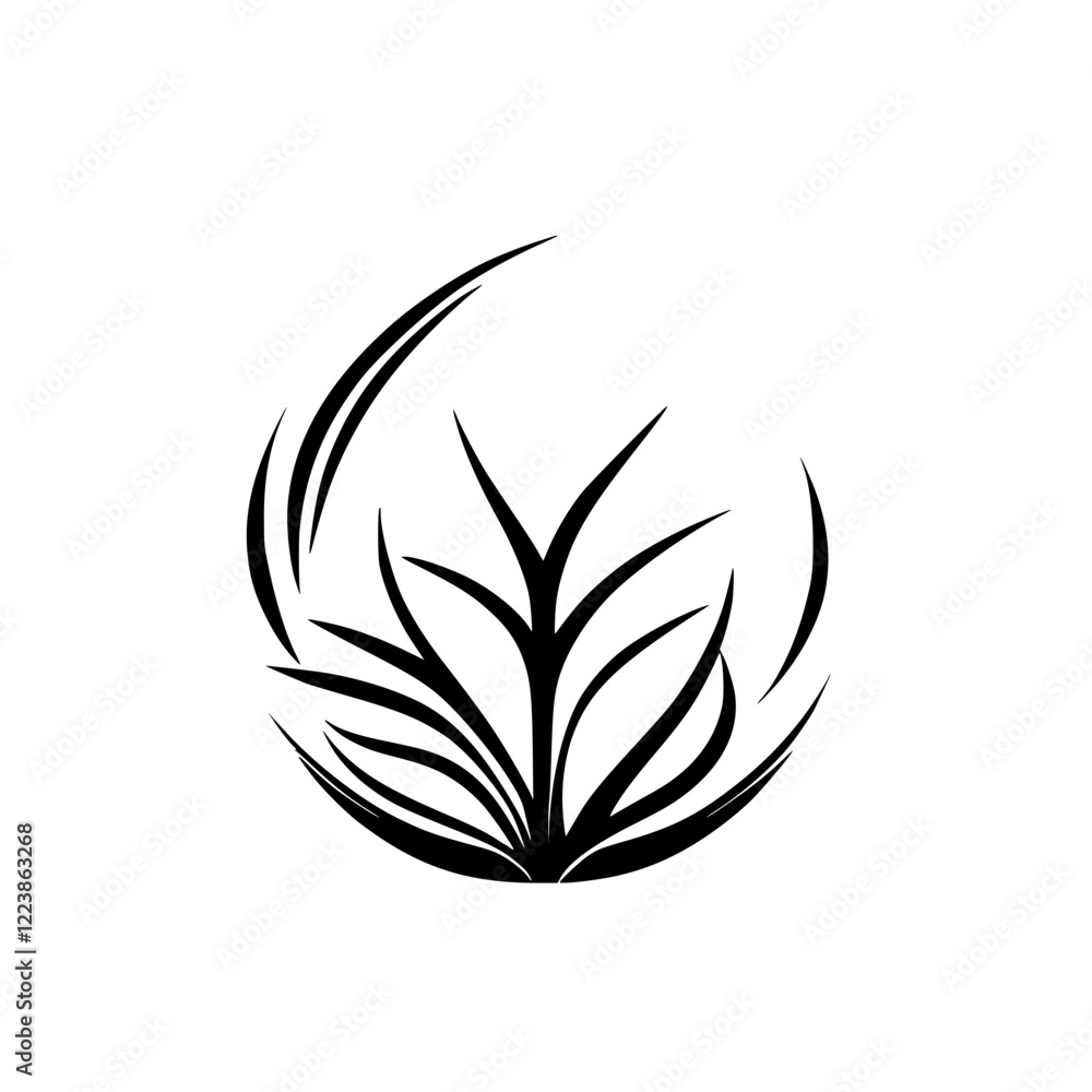 Fototapeta premium Elegant Plant Illustration: Minimalist Botanical Design, Abstract Floral Vector Graphic
