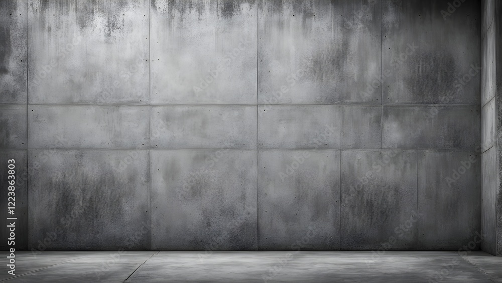 High-resolution image of a textured gray concrete wall and floor, ideal for industrial or modern design backgrounds. High-resolution image of a textured gray concrete wall and floor, ideal for industrial or modern design backgrounds.