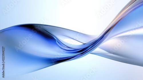 Futuristic Abstract Flowing Shapes Fluid Dynamics Art Minimalist Glass Design 3D Render