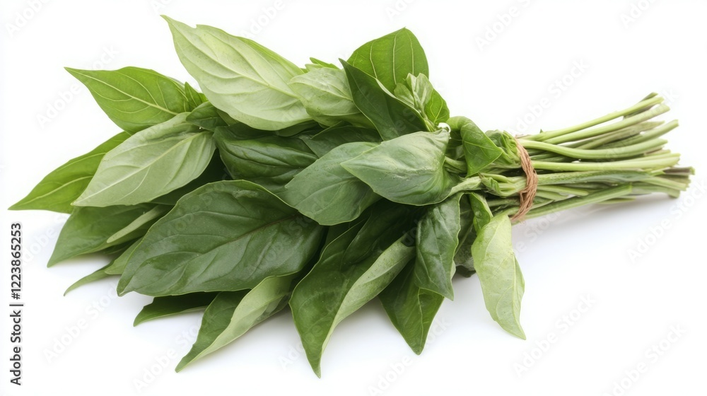 Fresh basil leaves, vibrant green, ready for cooking. Fresh basil leaves, vibrant green, ready for cooking.