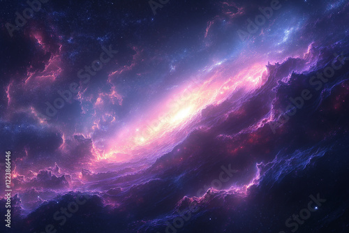 A Galaxy in the Distance with Countless Stars Clustered Together, Creating a Stunning and Infinite Cosmic View