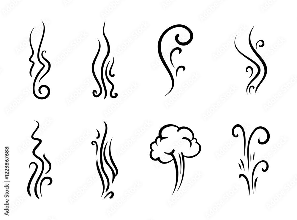 Obraz premium Creative collection of smoke illustrations in various shapes and styles