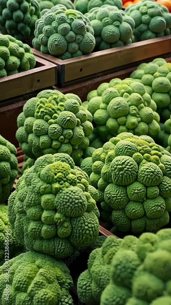 A colorful arrangement of vibrant green romanesco at a bustling farmers market, fresh produce. the unique patterns evoke a sense of natural beauty and abundance. A colorful arrangement of vibrant green romanesco at a bustling farmers market, fresh produce. the unique patterns evoke a sense of natural beauty and abundance.