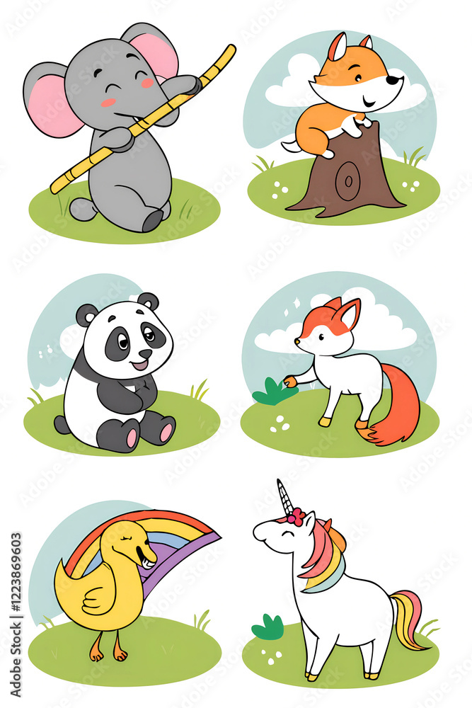 Naklejka premium Set of cartoon