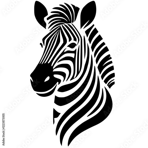 Zebra portrait silhouette
