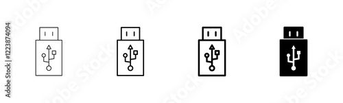 Usb icon vector isolated on white background. Flash disk icon vector