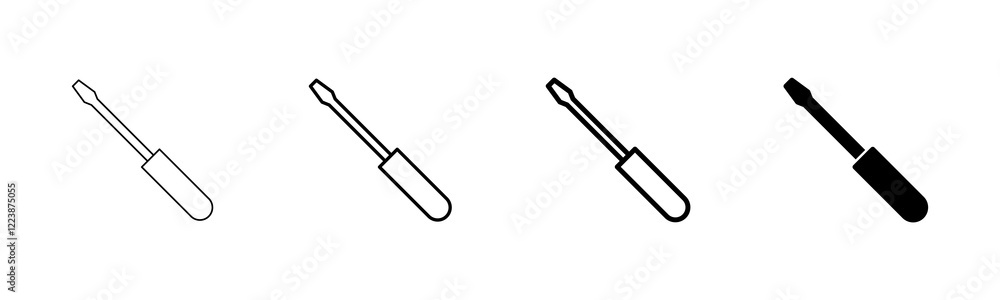 Screwdriver icon vector isolated on white background. Screwdriver vector icon Screwdriver icon vector isolated on white background. Screwdriver vector icon