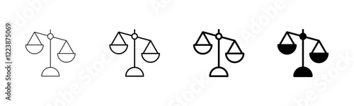 Scales icon vector isolated on white background . Law scale icon. Justice sign