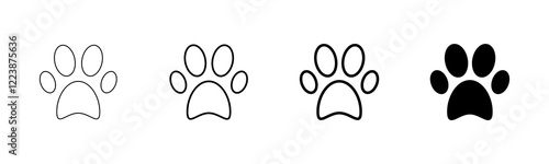 Paw icon vector isolated on white background. Paw Print icon