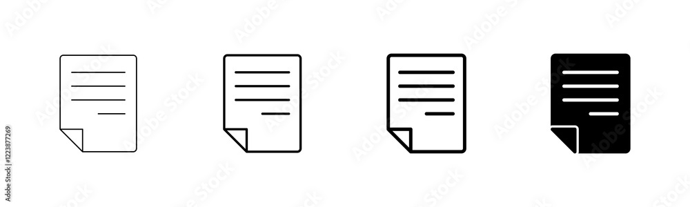 Document icon vector isolated on white background. Paper icon. File Icon Document icon vector isolated on white background. Paper icon. File Icon