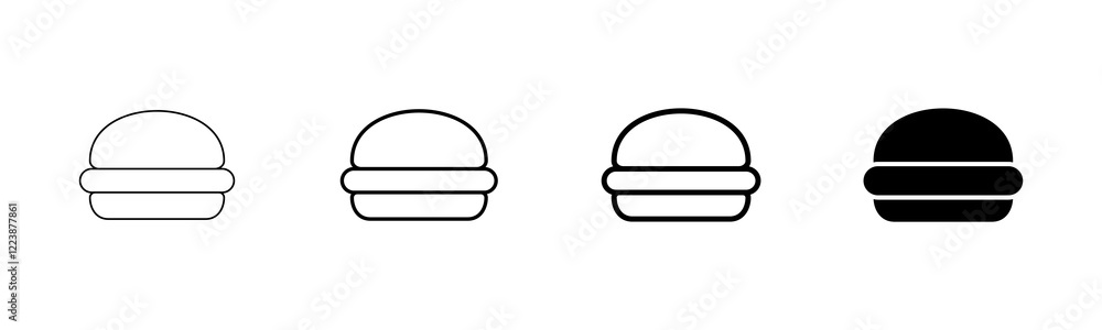 Hamburger icon vector isolated on white background. Burger and hamburger icon. Fast food vector icon Hamburger icon vector isolated on white background. Burger and hamburger icon. Fast food vector icon