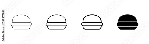 Hamburger icon vector isolated on white background. Burger and hamburger icon. Fast food vector icon