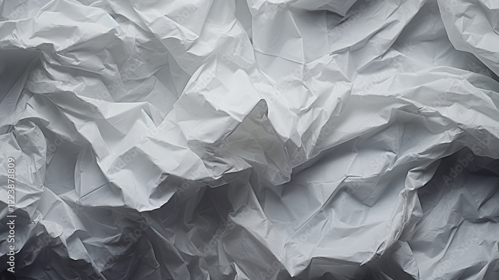 Obraz premium Crumpled White Fabric Texture With Soft Shadows