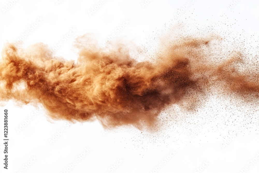 Highspeed capture of earthy brown dust explosion outdoor setting dynamic action shot abstract concept dramatic viewpoint Highspeed capture of earthy brown dust explosion outdoor setting dynamic action shot abstract concept dramatic viewpoint